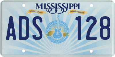 MS license plate ADS128