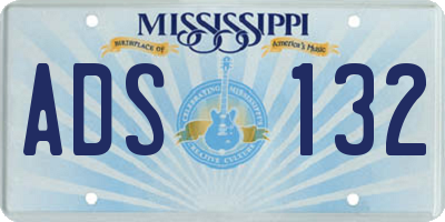MS license plate ADS132