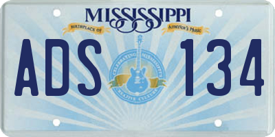 MS license plate ADS134