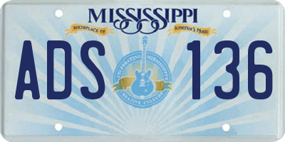 MS license plate ADS136