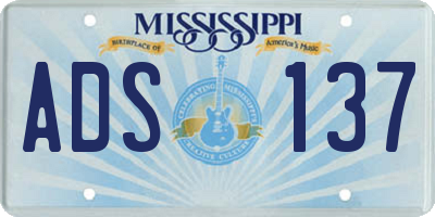 MS license plate ADS137