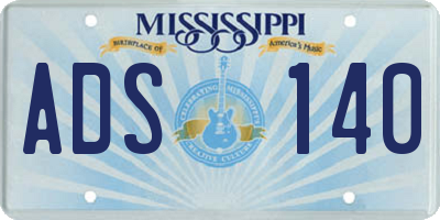 MS license plate ADS140