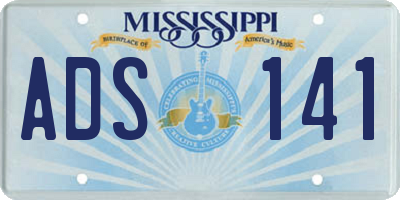 MS license plate ADS141