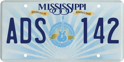 MS license plate ADS142