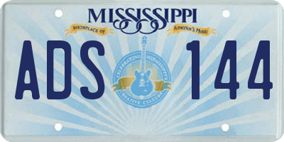 MS license plate ADS144