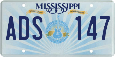 MS license plate ADS147