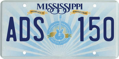 MS license plate ADS150