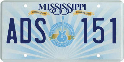MS license plate ADS151