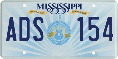 MS license plate ADS154