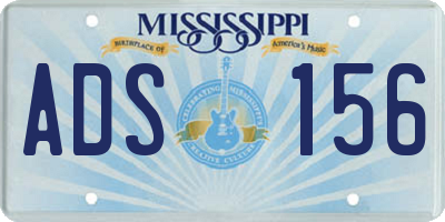 MS license plate ADS156