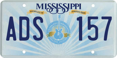 MS license plate ADS157