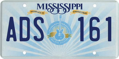 MS license plate ADS161