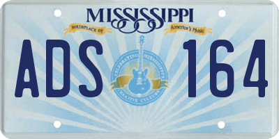 MS license plate ADS164