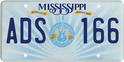 MS license plate ADS166