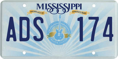 MS license plate ADS174