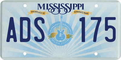 MS license plate ADS175