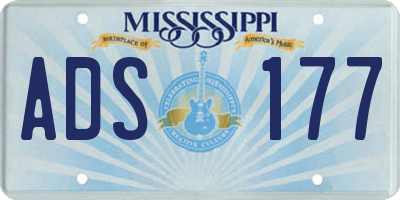 MS license plate ADS177