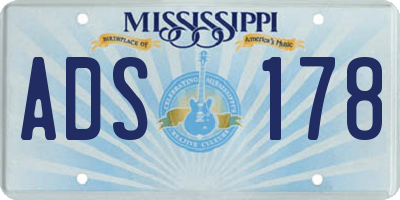 MS license plate ADS178