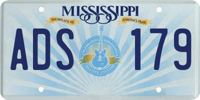 MS license plate ADS179