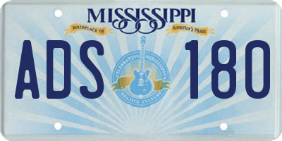 MS license plate ADS180
