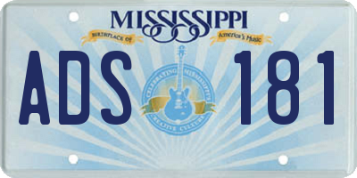 MS license plate ADS181