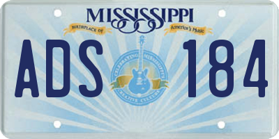 MS license plate ADS184