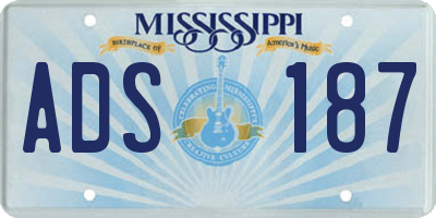 MS license plate ADS187
