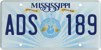 MS license plate ADS189