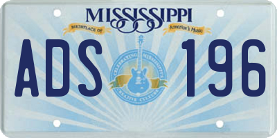 MS license plate ADS196