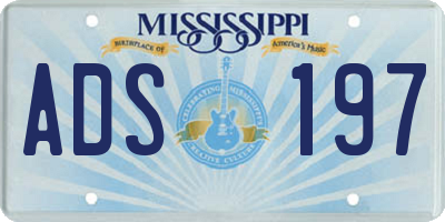 MS license plate ADS197