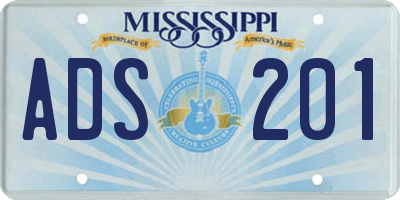 MS license plate ADS201