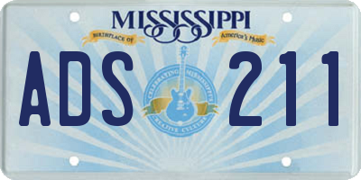 MS license plate ADS211
