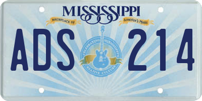 MS license plate ADS214
