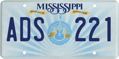 MS license plate ADS221