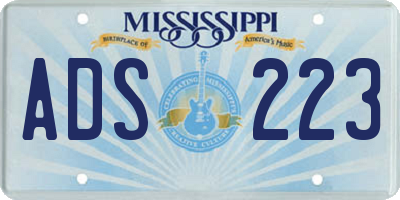 MS license plate ADS223