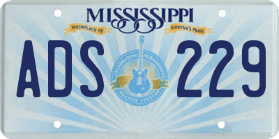 MS license plate ADS229
