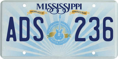 MS license plate ADS236