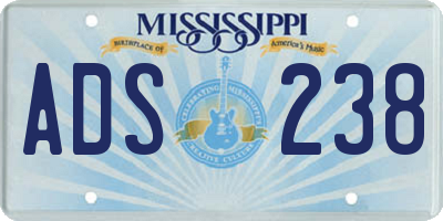 MS license plate ADS238