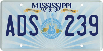 MS license plate ADS239