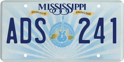 MS license plate ADS241