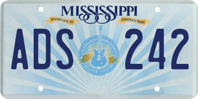 MS license plate ADS242