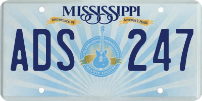 MS license plate ADS247