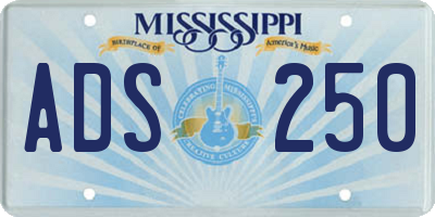 MS license plate ADS250