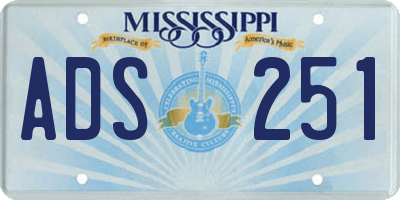 MS license plate ADS251