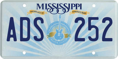 MS license plate ADS252