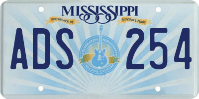 MS license plate ADS254
