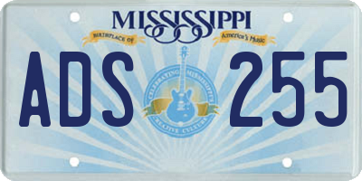MS license plate ADS255