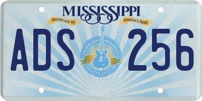 MS license plate ADS256