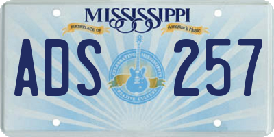 MS license plate ADS257