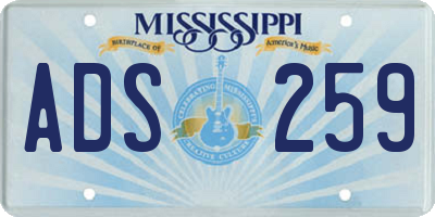 MS license plate ADS259